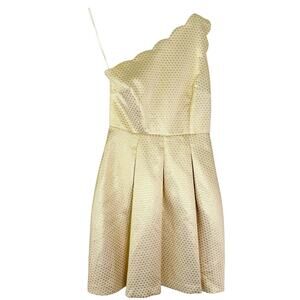 Weddington Way Gold One-Shoulder Dress Size 10